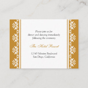 Cartão De Informações Invólucro de recepção de casamento de filigree cas