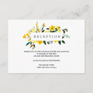 Cartão De Informações Invólucro de Recepção de casamento de Flor Amarelo