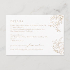 Cartão De Informações Invólucro Floral Boho Detalhes do Casamento