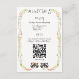 Cartão De Informações Invólucro Russo de Casamentos de Florestas Whimsic