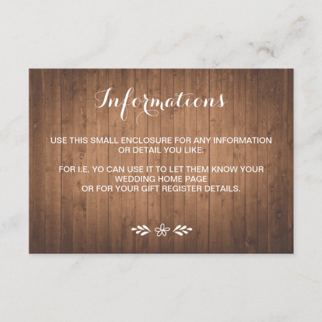 Cartão De Informações Invólucro russo de matas de madeira pequeno (Frente)