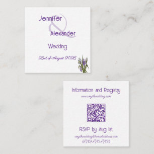 Cartão De Informações Íris Aquarela Estilosa Roxo Acrílico Casamento