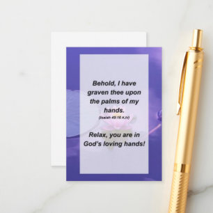Cartão De Informações Isaiah, 49:16, eis que eu a gravei no