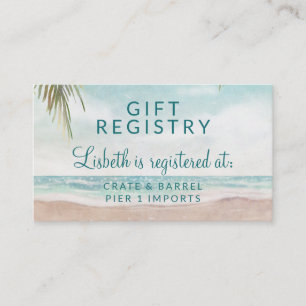 Cartão De Informações Island Breeze Beach Chá de panela Gift Registry