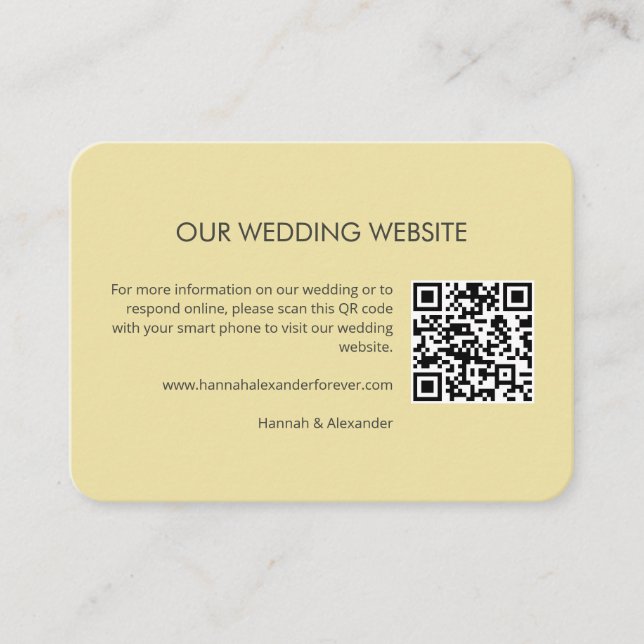 Cartão De Informações Island Citrus Yellow Wedding Details Card (Frente)