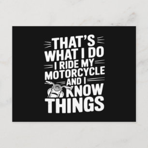 Cartão De Informações Isso é o que eu faço Eu ando de motocicleta e eu s