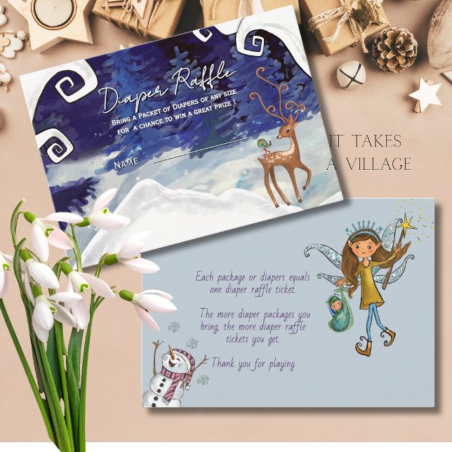 Cartão De Informações It Takes a Village Winter Fairy Baby Ruffle Card (It Takes a Village Winter Fairy Baby Ruffle Card)