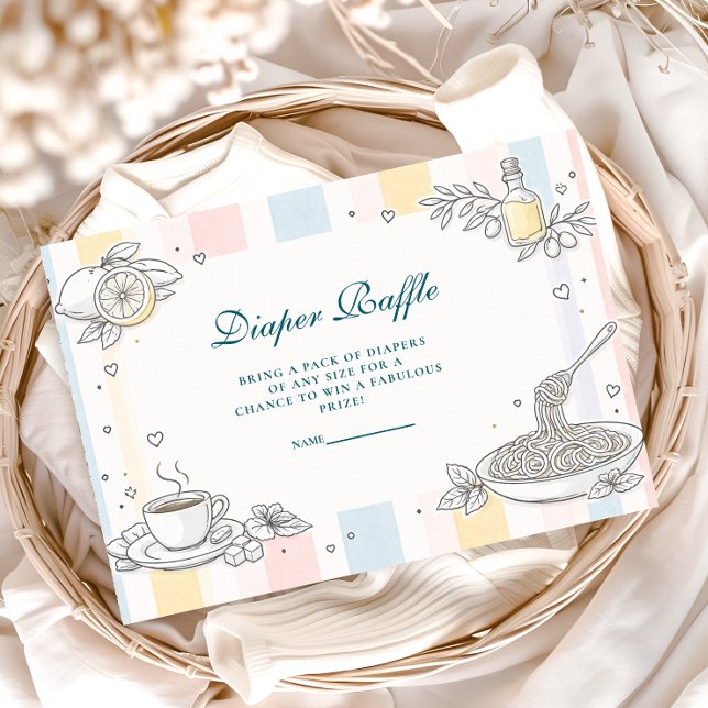 Cartão De Informações Italian Café Doodle Diapper Raffle (Criador carregado)
