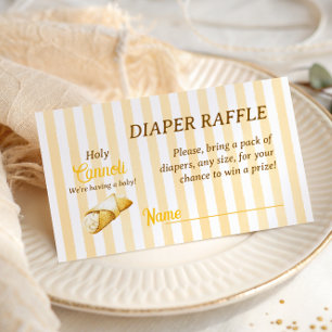 Cartão De Informações Italian Yellow Bow Cannoli Baby Shower Fralda