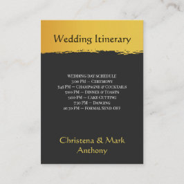 Cartão De Informações Itinerário de Casamento Midnight Gold
