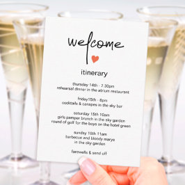 Cartão De Informações Itinerário do Final de Semana do Casamento Moderno