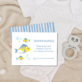 Cartão De Informações It's a Boy Under the Sea Baby Shower Diaper Raffle
