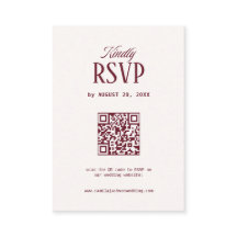 Ivory and Burgundy Wedding Rsvp Qr code