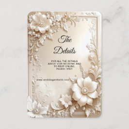 Cartão De Informações Ivory Flowers Detail Enclosure