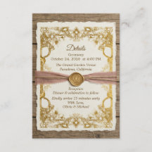 Ivory Gold Boho Floral Rústico Elegante Script