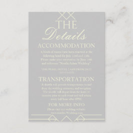 Cartão De Informações Ivory & Silver Wedding Details Enclosure Card