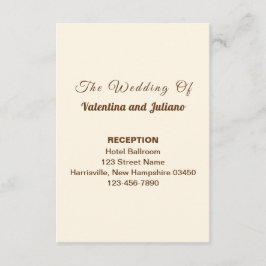 Cartão De Informações Ivory Wedding Reception Portrait Enclosure Card