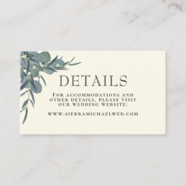 Cartão De Informações Ivory White | Pormenores sobre Casamentos Botânico