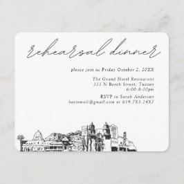 Cartão De Informações Jantar de Ensaios de Casamento Elegante em Tucson