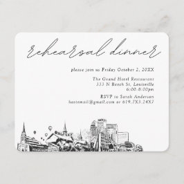 Cartão De Informações Jantar de Ensaios Elegante de Casamento em Louisvi