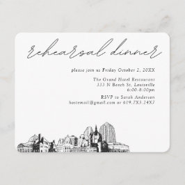 Cartão De Informações Jantar de Ensaios Elegante St. Paul Wedding