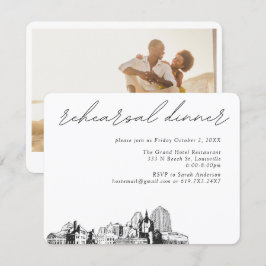 Cartão De Informações Jantar de Ensaios Elegante St. Paul Wedding