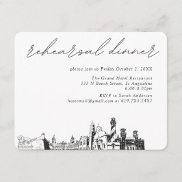 Cartão De Informações Janto de ensaio Elegante de Casamento Augustine de