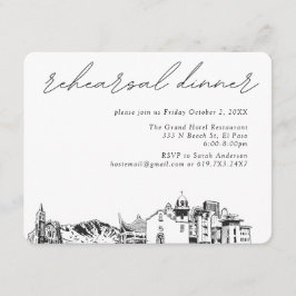 Cartão De Informações Janto de ensaio Elegante de Casamento El Paso