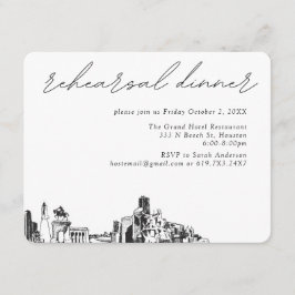 Cartão De Informações Janto Elegante de Casamento de Houston