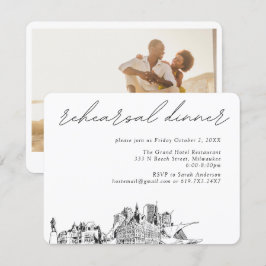 Cartão De Informações Janto Elegante de Casamento de Milwaukee