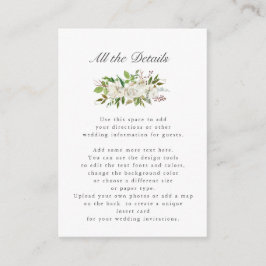 Cartão De Informações Jardim Antiquado | Informações sobre o WEDDING Flo