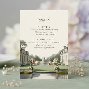 Cartão De Informações Jardim Atemporal Detalhe de Casamento no Château