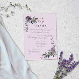 Cartão De Informações Jardim Botânico de Lavanda Roxa Elegante