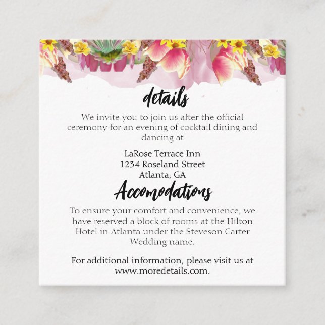 Cartão De Informações Jardim Botânico Floral (Frente)