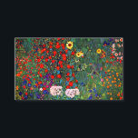 Cartão De Informações Jardim Flor Gustav Klimt<br><div class="desc">Cartões de folheto que apresentam o Jardim de Fazendas de pintura a óleo de Gustav Klimt com girassóis (1907). Um belo jardim de girassóis e belas flores azuis,  vermelhas,  roxas,  rosa e brancas. Um presente de excelente para fãs de Arte Nouveau e de Arte Austríaca.</div>