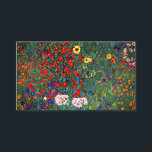 Cartão De Informações Jardim Flor Gustav Klimt<br><div class="desc">Cartões de folheto que apresentam o Jardim de Fazendas de pintura a óleo de Gustav Klimt com girassóis (1907). Um belo jardim de girassóis e belas flores azuis,  vermelhas,  roxas,  rosa e brancas. Um presente de excelente para fãs de Arte Nouveau e de Arte Austríaca.</div>