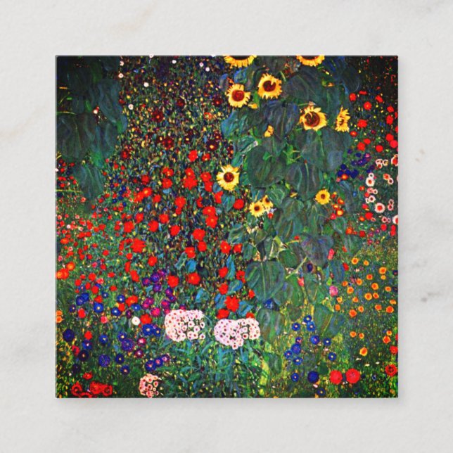 Cartão De Informações Jardim Flor Gustav Klimt (Frente)