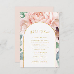Cartão De Informações Jardim Floral Calendário de Casamento de Pastel