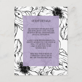 Cartão De Informações Jardim Moderno | Detalhes do Convidado de Lavanda