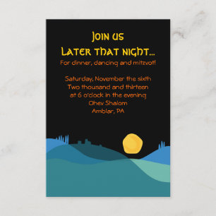 Cartão De Informações JERUSALEM CITY of DOURADO Mitzvah Party Card