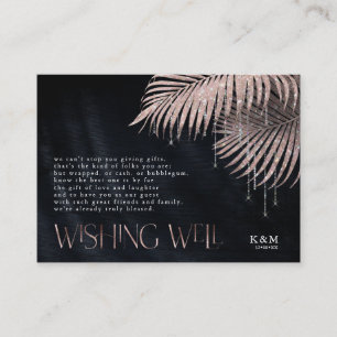 Cartão De Informações Jewel Palm Leaf Wishing well V3 Rosa Dourado ID830