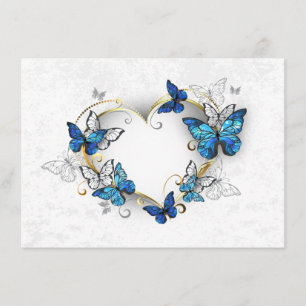 Cartão De Informações Jewelry Heart with Butterflies Morpho
