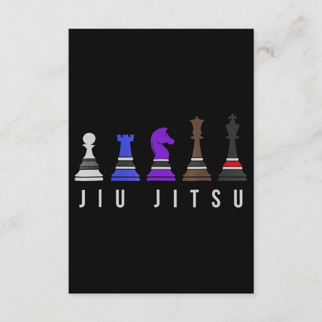 Cartão De Informações jiu jitsu treinando xadrez, presente bjj com texto (Frente)
