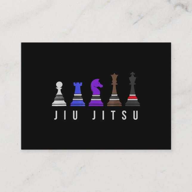 Cartão De Informações jiu jitsu treinando xadrez, presente bjj com texto (Frente)