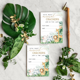 Cartão De Informações Jogo de adivinhação de Chás de fraldas Safari Baby