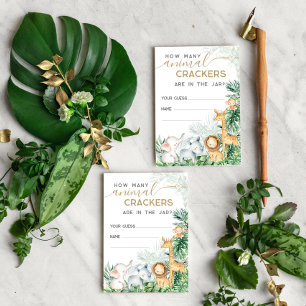 Cartão De Informações Jogo de adivinhação de Chás de fraldas Safari Baby