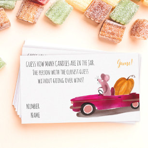 Cartão De Informações Jogo de Adivinhação de Pumpkin Pumpkin Cartoon Hal