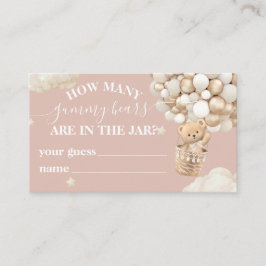 Cartão De Informações Jogo de adivinhação do Chá de fraldas do Urso de T