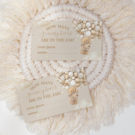 Cartão De Informações Jogo de adivinhação do Chá de fraldas do Urso de T