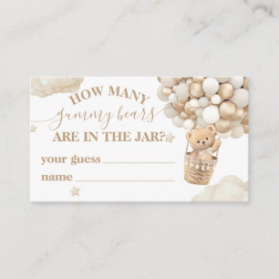 Cartão De Informações Jogo de adivinhação do Chá de fraldas do Urso de T